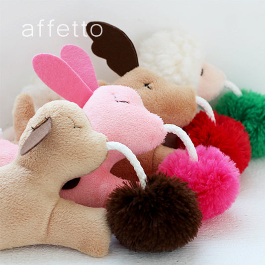 AFFETTO PET TOY RABBIT WITH BELL