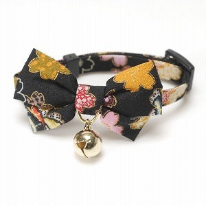 Necoichi Japanese Kimono Style Bow Tie Cat Collar (Black)