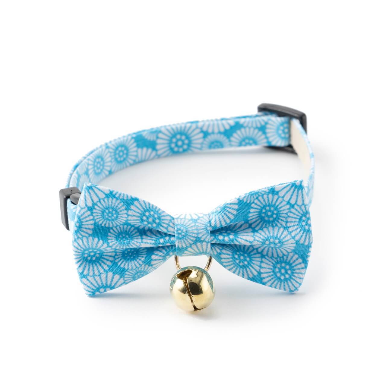 Necoichi Kiku Ribbon Bow Tie Cat Collar (Baby Blue)
