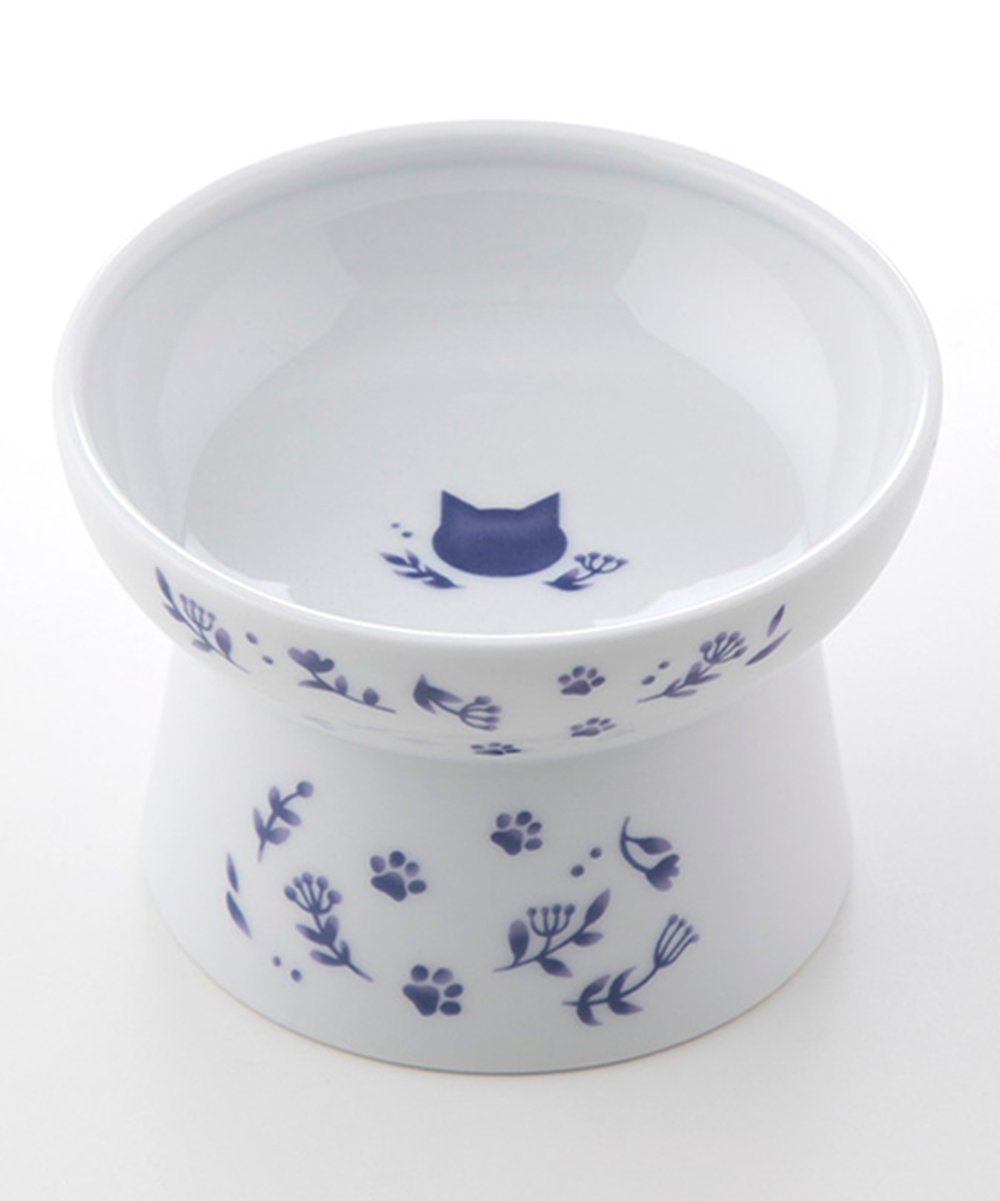 Necoichi Raised Cat Food Bowl (Nordic Blue Limited Edition)