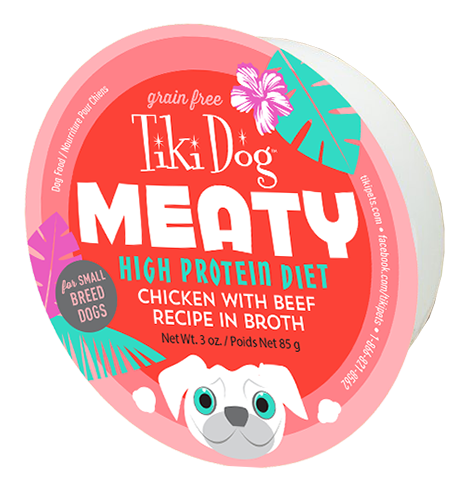 Tiki Dog® MEATY Chicken with Beef Recipe in Broth Wet Dog Food 3oz