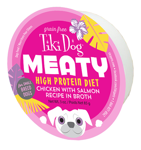 Tiki Dog® MEATY Chicken with Salmon Recipe in Broth Wet Dog Food 3oz
