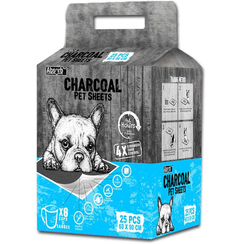 Absorb Plus Charcoal Pet Sheet 25pcs Size  L: 60cm x 90cm