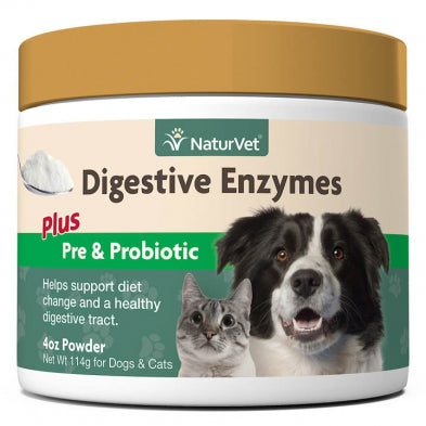 NaturVet® Digestive Enzymes Powder with Prebiotics & Probiotics 4 oz