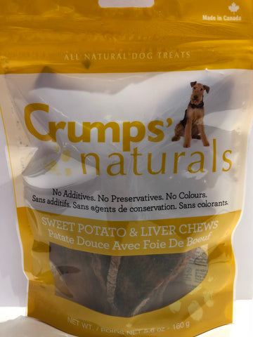 Crumps' Naturals 160g/5.6oz Sweet Potato w Liver Chews