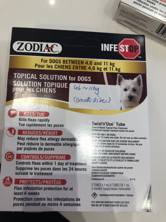 Zodiac Infestop Adulticide Dogs 4.6kg-11kg