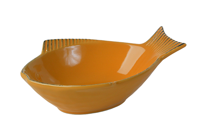 One for Pets Yellow Fish Shape Bowls - Yellow - Large